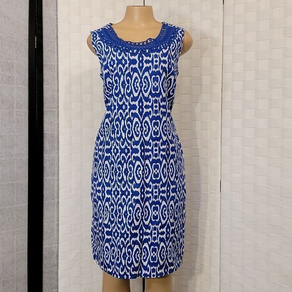 BRAND NEW KIM ROGERS SLEEVELESS LINEN INVISIBLE ZIP CLOSURE DRESS - Picture 11 of 16